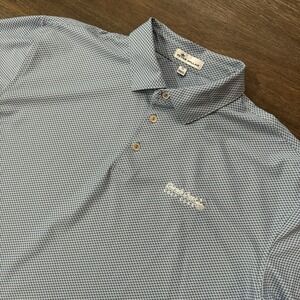 Peter Millar Scallop Print Geometric Golf Polo Shirt Men's Sz XL Course Logo
